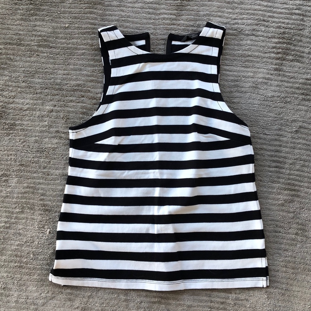 Black/white stripe tank top